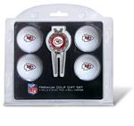 NFL Kansas City Chiefs 4 Ball, Divot Tool/Ball Marker Golf Gift Set