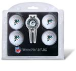NFL Miami Dolphins 4 Ball, Divot Tool/Ball Marker Golf Gift Set