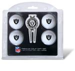 NFL Oakland Raiders 4 Ball, Divot Tool/Ball Marker Golf Gift Set