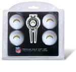 NFL San Diego Chargers 4 Ball, Divot Tool/Ball Marker Golf Gift Set