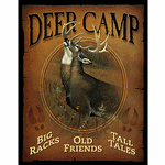 Wild Wings Deer Camp Tin Sign