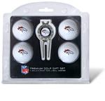 NFL Denver Broncos 4 Ball, Divot Tool/Ball Marker Golf Gift Set