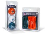 NFL Miami Dolphins 3 Ball & 50 Tee Pack
