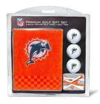 NFL Miami Dolphins 3 Ball, Deluxe Towel, Golf Tee Gift Set
