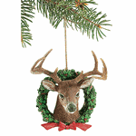 Wild Wings Deer Bust in Wreath Ornament