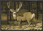 Custom Printed Rugs Mule Deer Non-Skid Rug